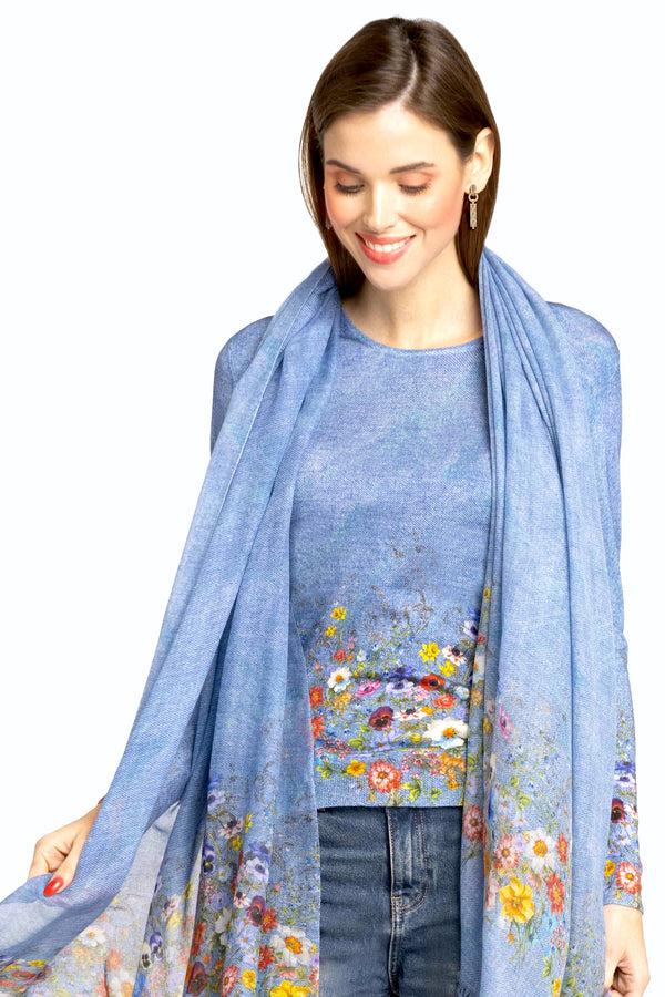 richard grand T-SHIRT IMPRIMÉ SUPER FIN 80 % CACHEMIRE 20 % SOIE. 77200/20MLST454