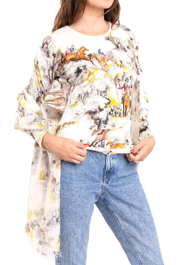 Richard Grand T-SHIRT IMPRIMÉ SUPER FIN 80 % CACHEMIRE 20 % SOIE. 77200/20MLST489