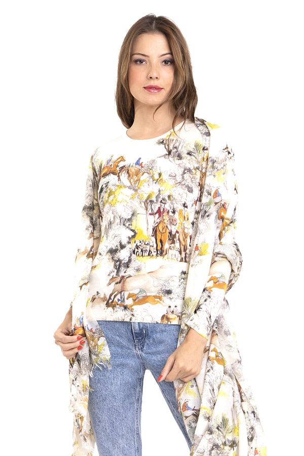 richard grand T-SHIRT IMPRIMÉ SUPER FIN 80 % CACHEMIRE 20 % SOIE. 77200/20MLST489