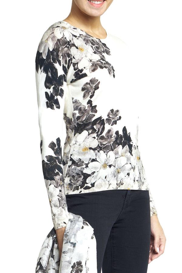 Richard Grand T-SHIRT IMPRIMÉ SUPER FIN 80 % CACHEMIRE 20 % SOIE. 77200/20MLST451 LT GREY