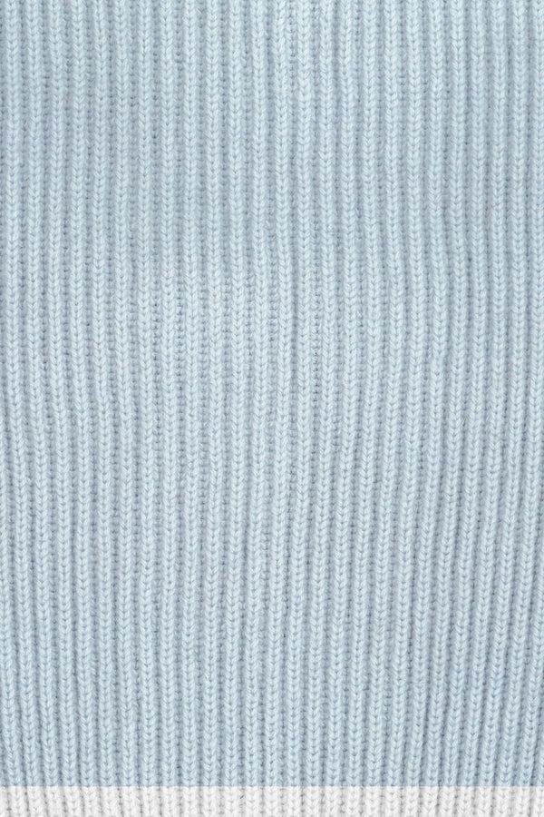 Richard Grand TRICOT ANGLAIS EN CACHEMIRE À FERMETURE ÉCLAIR. D-2104/43MLBIC BLEU GLACE-BLANC