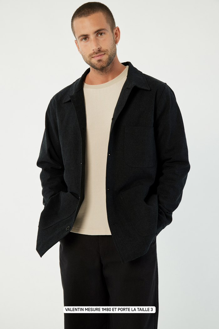 Rive Droite Barbès La Veste Worker Coton Recyclé Noir