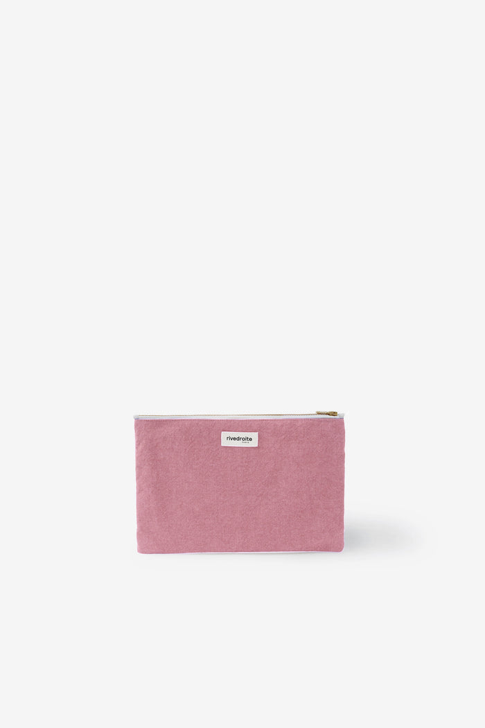 Rive Droite Barbette Medium La Pochette Coton Recyclé Bois De Rose