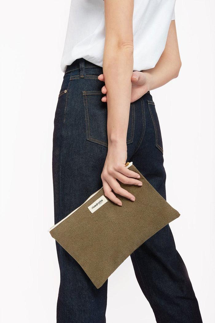 Rive Droite Barbette Medium La Pochette Coton Recyclé Kaki
