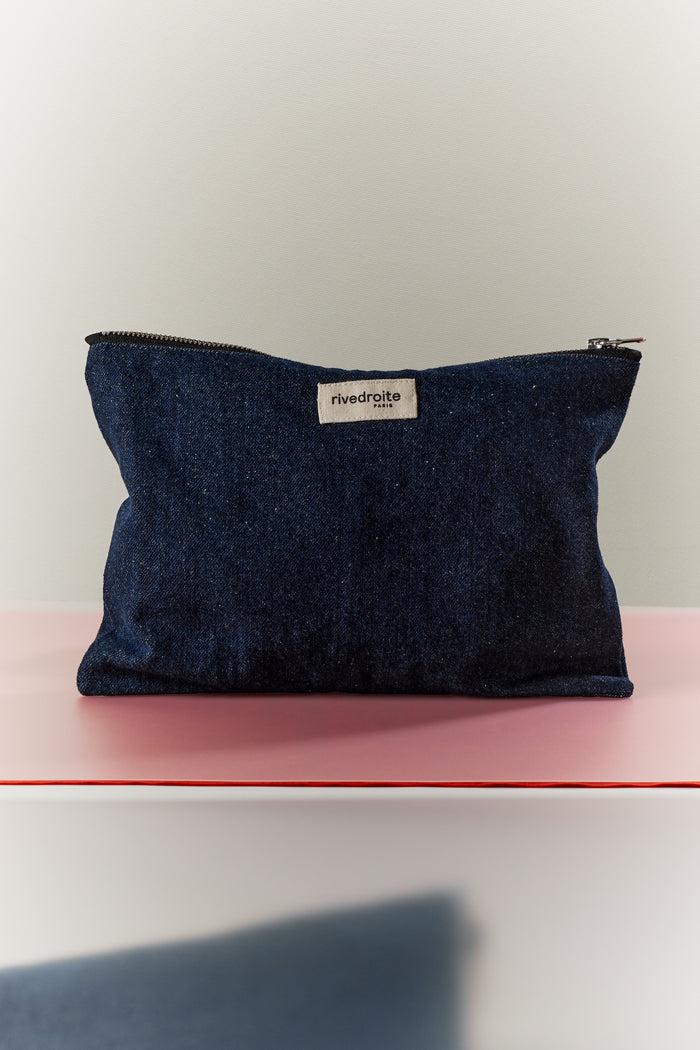 rive droite Barbette Medium la pochette Denim Brut Upcyclé