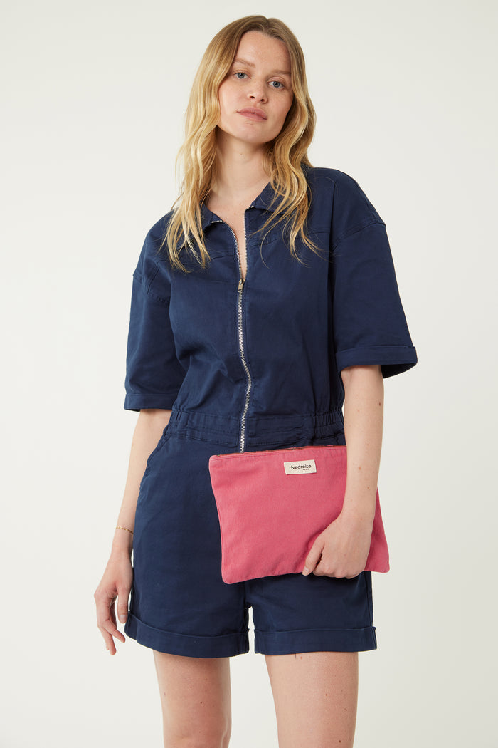 rive droite Barbette Medium la pochette Sergé de coton Melrose Pink