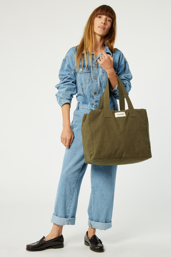 Rive Droite Célestins Le Sac 24 Heures Coton Recyclé Kaki