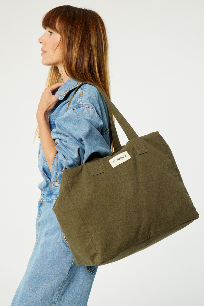 rive droite Célestins le sac 24 heures Coton recyclé Kaki