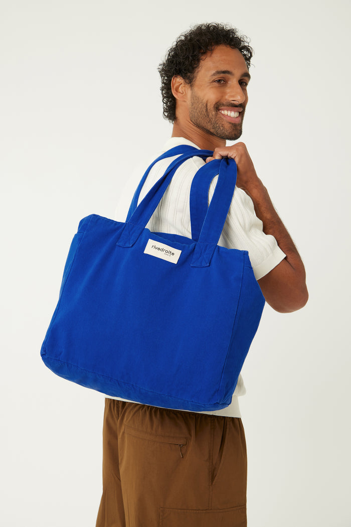 rive droite Célestins le sac 24 heures Sergé de coton Venice Blue