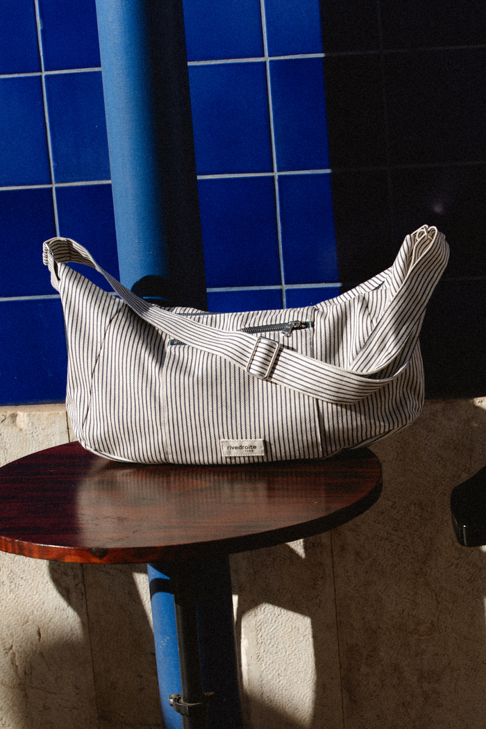 rive droite Charlot le sac crossbody Coton recyclé Écume