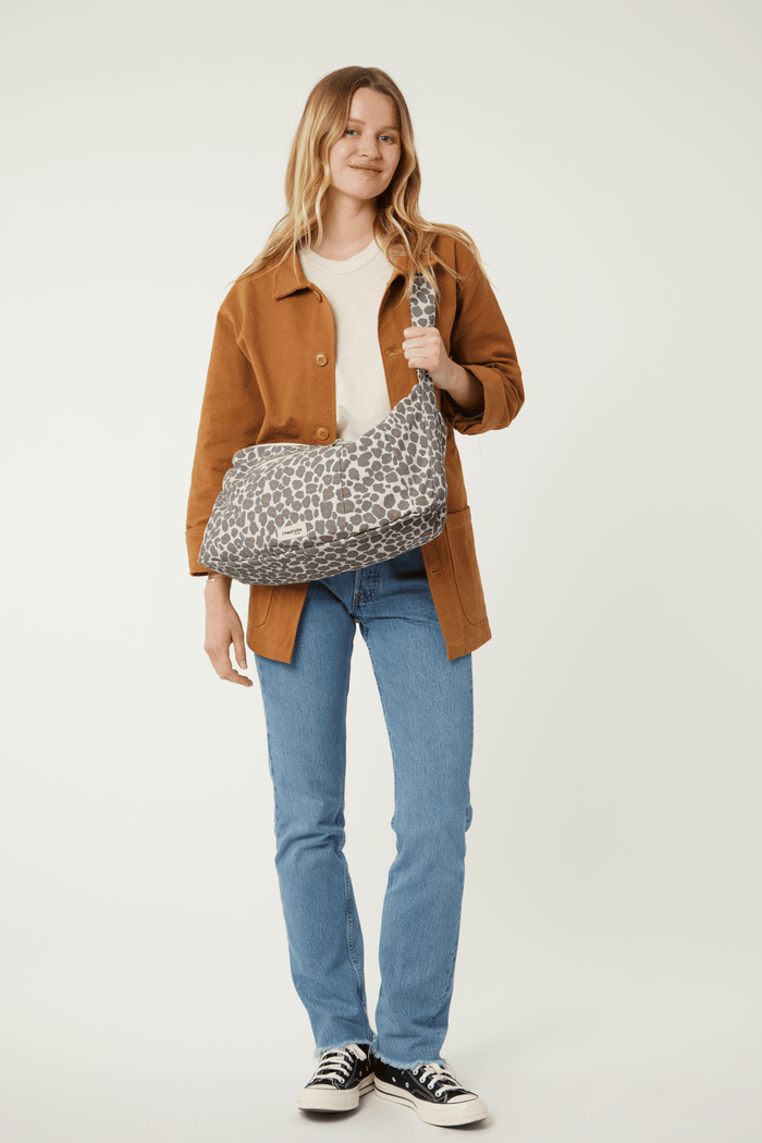 Rive Droite Charlot Le Sac Crossbody Polycoton Recyclé Léopard Gris