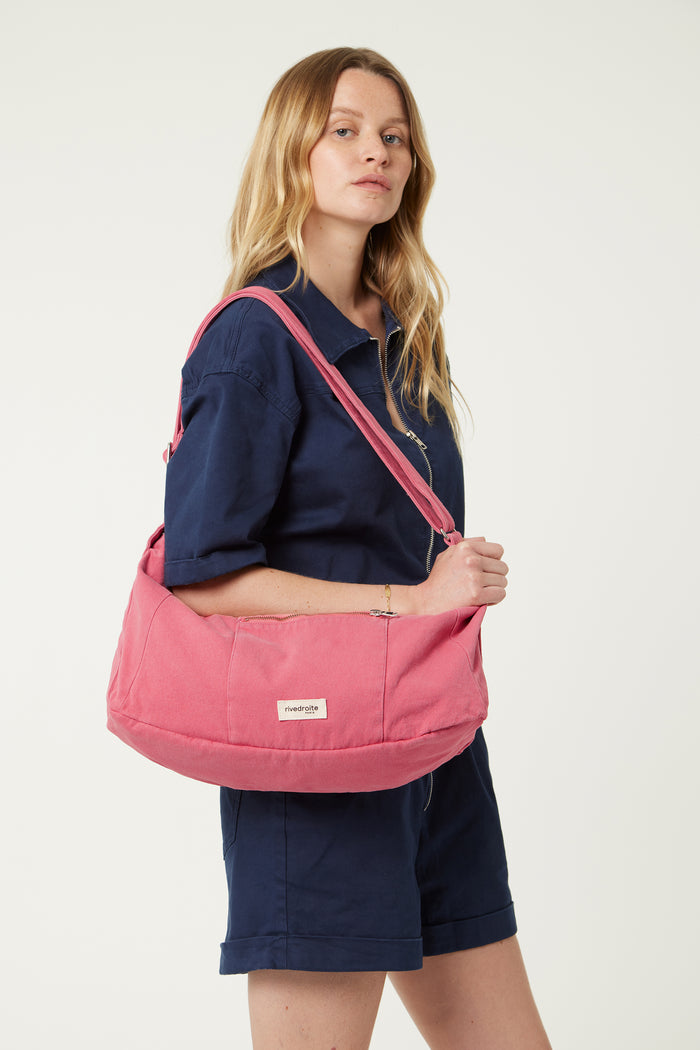 rive droite Charlot le sac crossbody Sergé de coton Melrose Pink