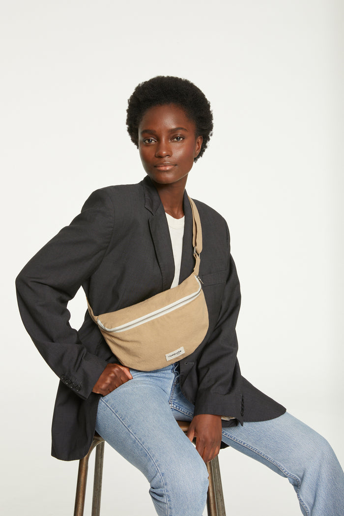 rive droite Custine le sac banane Coton recyclé Beige