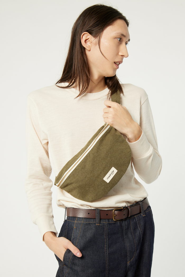 Rive Droite Custine Le Sac Banane Coton Recyclé Kaki