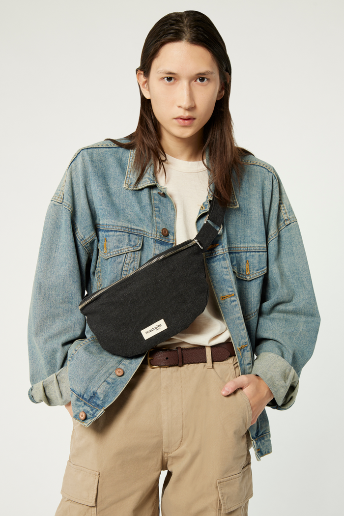 Rive Droite Custine Le Sac Banane Coton Recyclé Noir