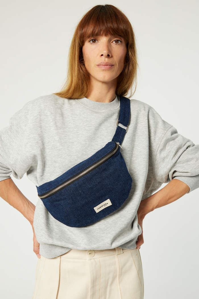 Rive Droite Custine Le Sac Banane Denim Brut Upcyclé