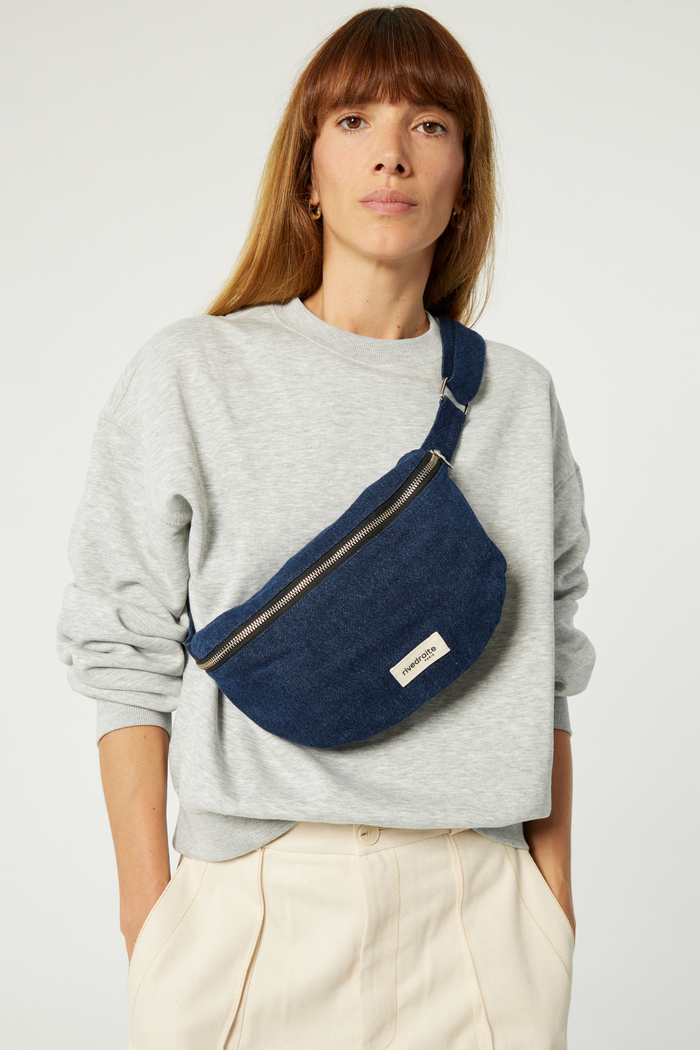 rive droite Custine le sac banane Denim Brut Upcyclé