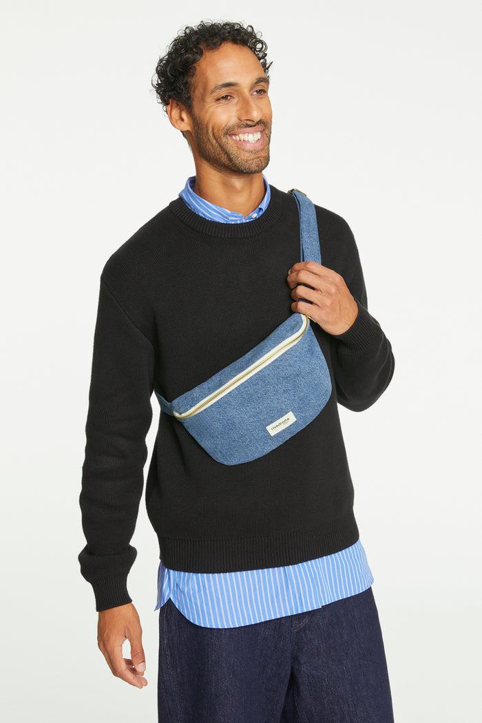 rive droite Custine le sac banane Denim Clair Upcyclé