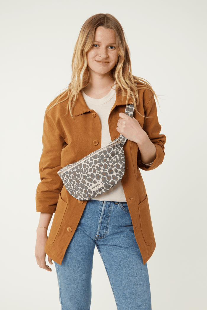 Rive Droite Custine Le Sac Banane Polycoton Recyclé Léopard Gris