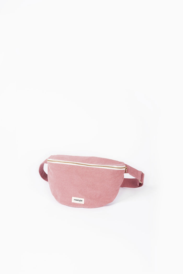 Rive Droite Custine XL Le Sac Banane Coton Recyclé Bois De Rose