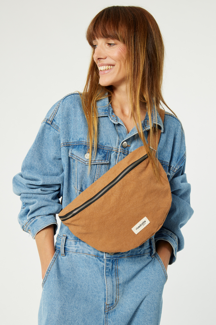 Rive Droite Custine XL Le Sac Banane Coton Recyclé Camel