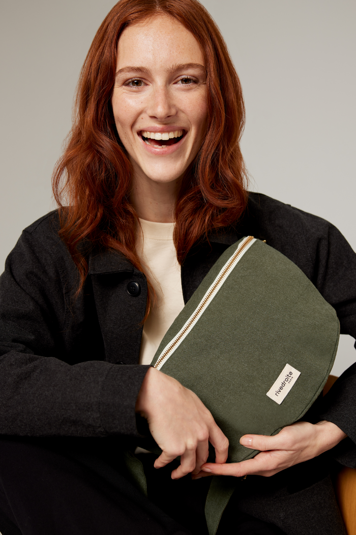 rive droite Custine XL le sac banane Coton recyclé Kaki