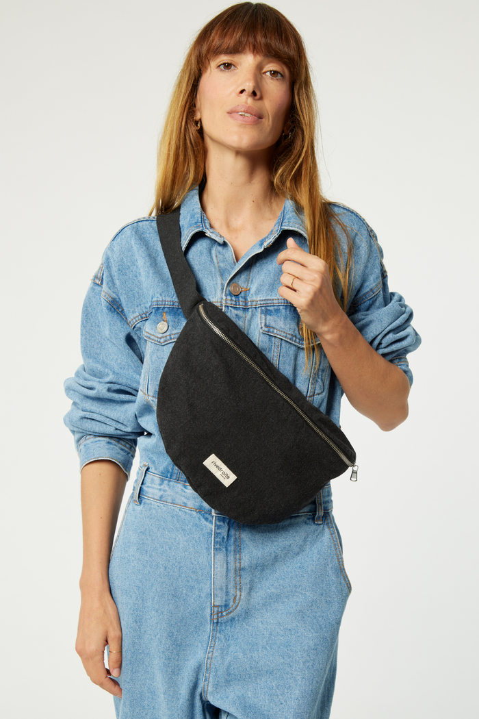 Rive Droite Custine XL Le Sac Banane Coton Recyclé Noir