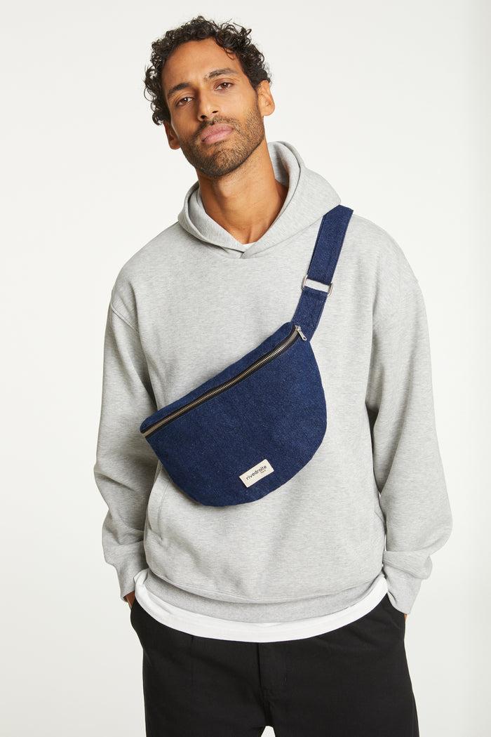 Rive Droite Custine XL Le Sac Banane Denim Brut Upcyclé