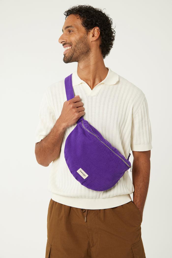 rive droite Custine XL le sac banane Sergé de coton Malibu Purple