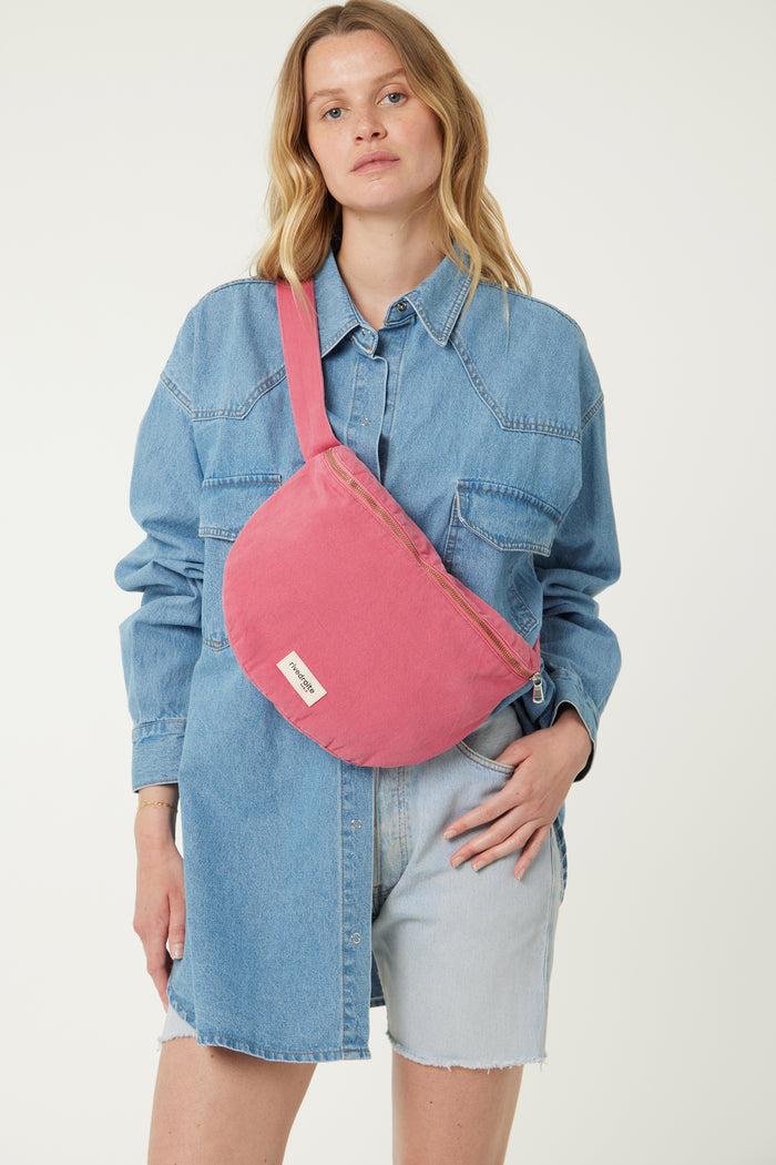 rive droite Custine XL le sac banane Sergé de coton Melrose Pink