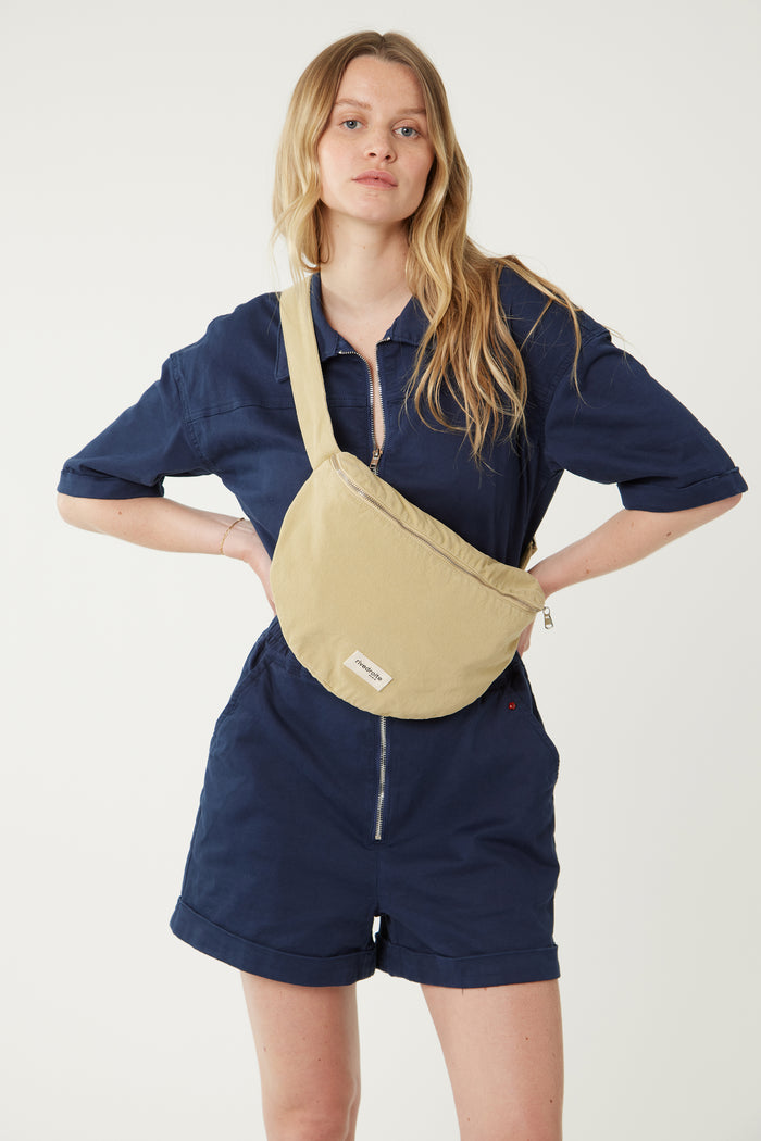 rive droite Custine XL le sac banane Sergé de coton Santa Monica Beige