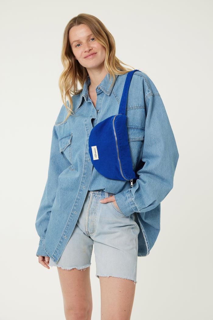 rive droite Custine XS le petit sac banane Sergé de coton Venice Blue