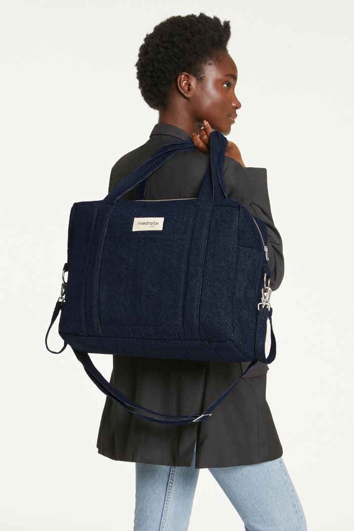 rive droite Darcy l'anti sac à langer Denim Brut Upcyclé