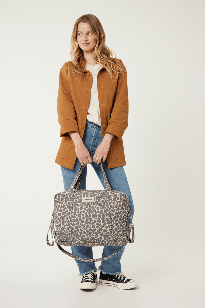 Rive Droite Darcy L'anti Sac à Langer Polycoton Recyclé Léopard Gris