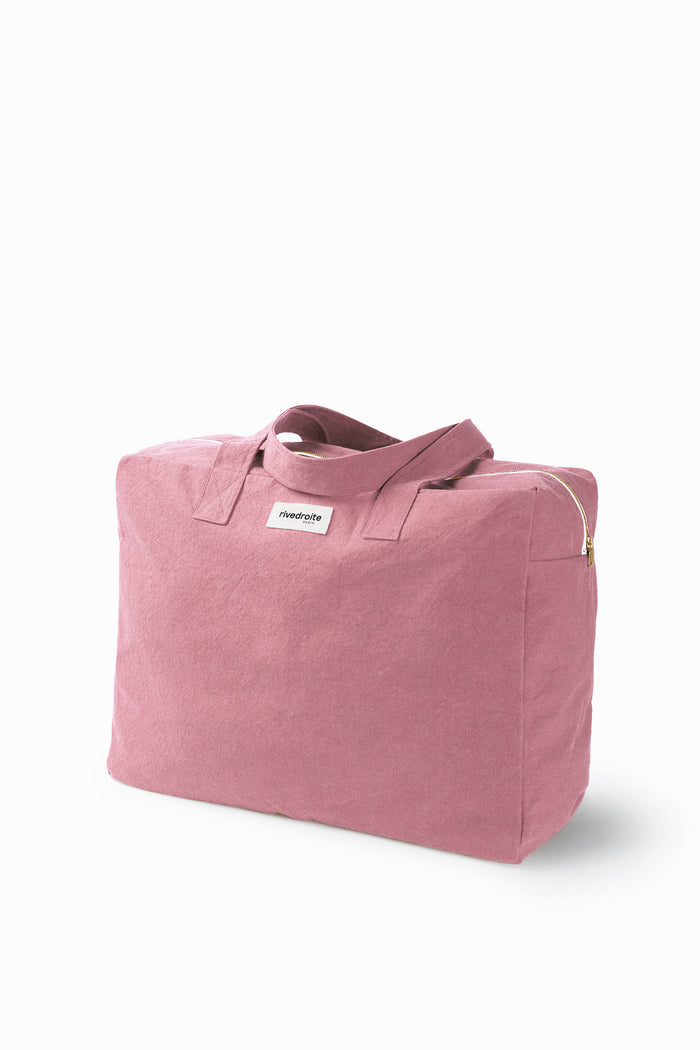 Rive Droite Elzévir Le Grand Sac Weekend Coton Recyclé Bois De Rose