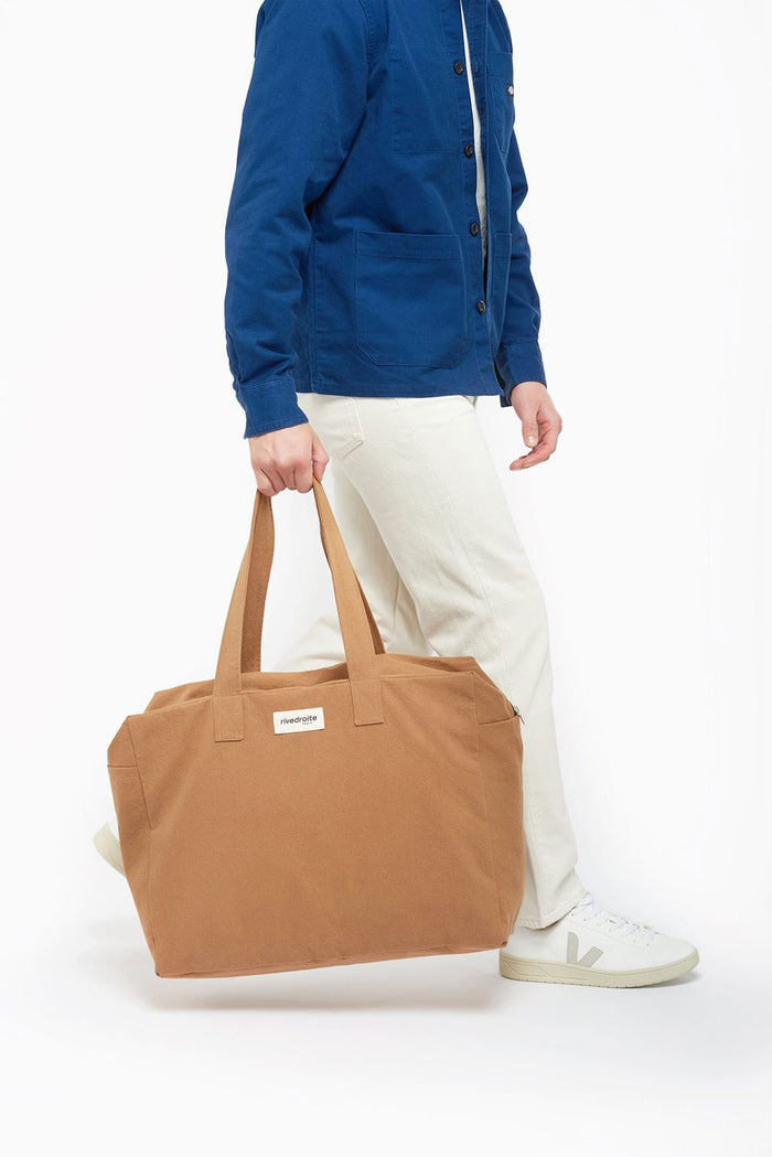 Rive Droite Elzévir Le Grand Sac Weekend Coton Recyclé Camel