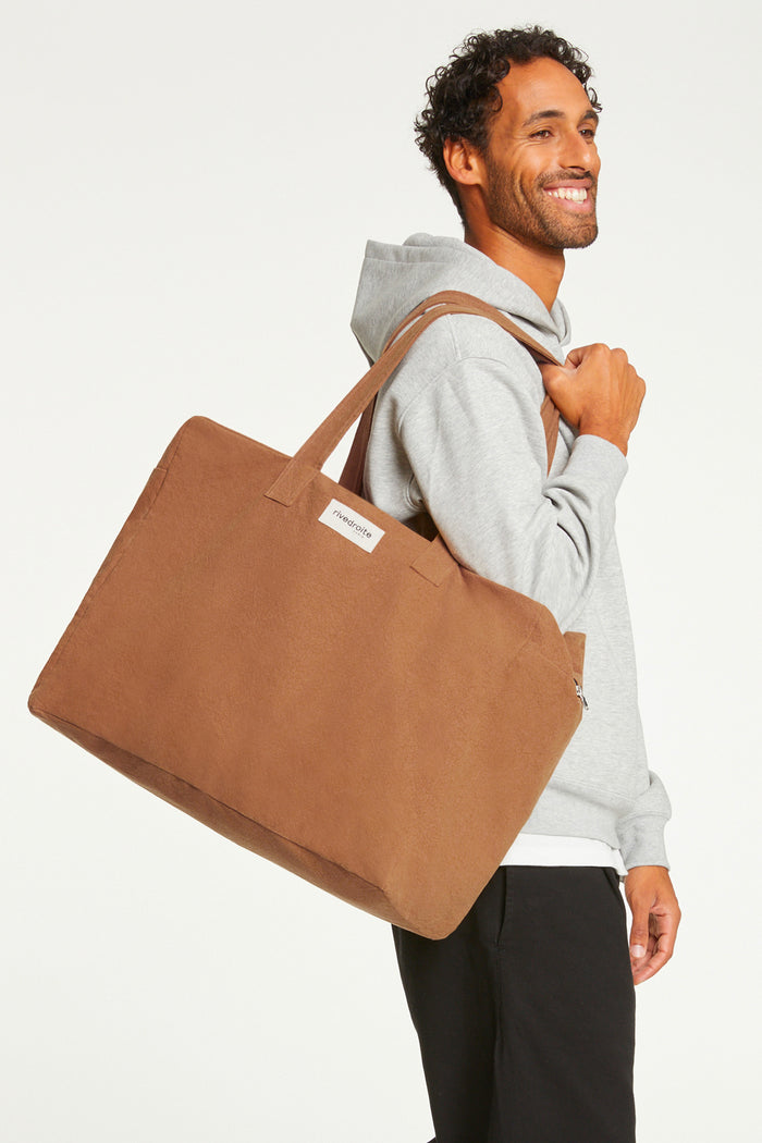 rive droite Elzévir le grand sac weekend Coton recyclé camel