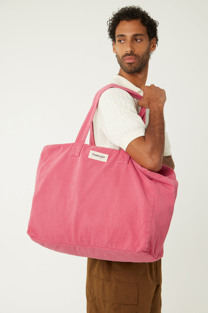 Rive Droite Elzévir Le Grand Sac Weekend Sergé De Coton Melrose Pink