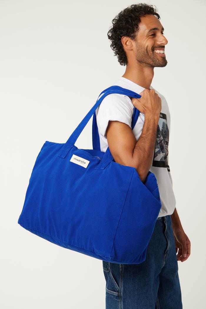 rive droite Elzévir le grand sac weekend Sergé de coton Venice Blue