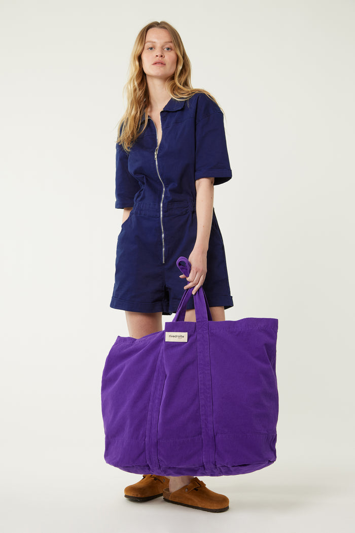 Rive Droite Marcel Le Cabas XL Sergé De Coton Malibu Purple