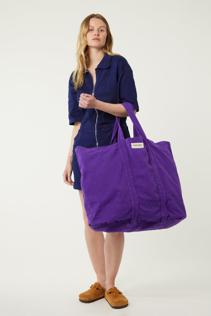rive droite Marcel le cabas XL Sergé de coton Malibu Purple