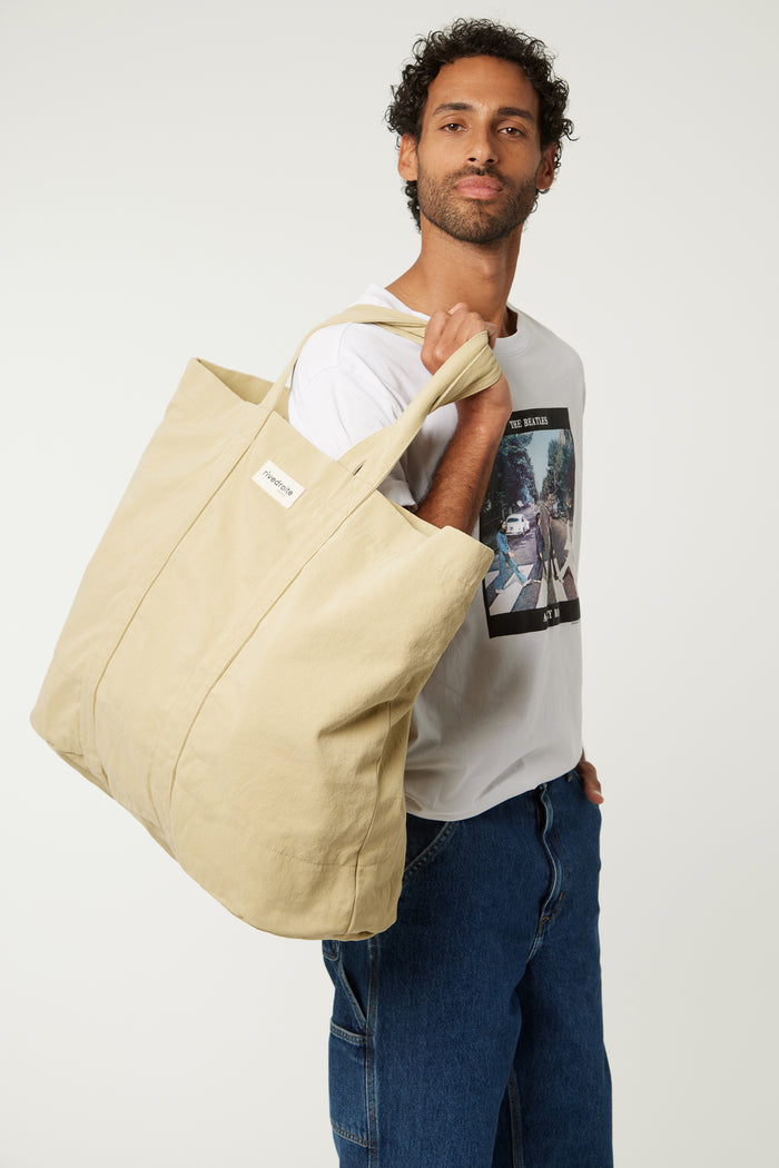 rive droite Marcel le cabas XL Sergé de coton Santa Monica Beige