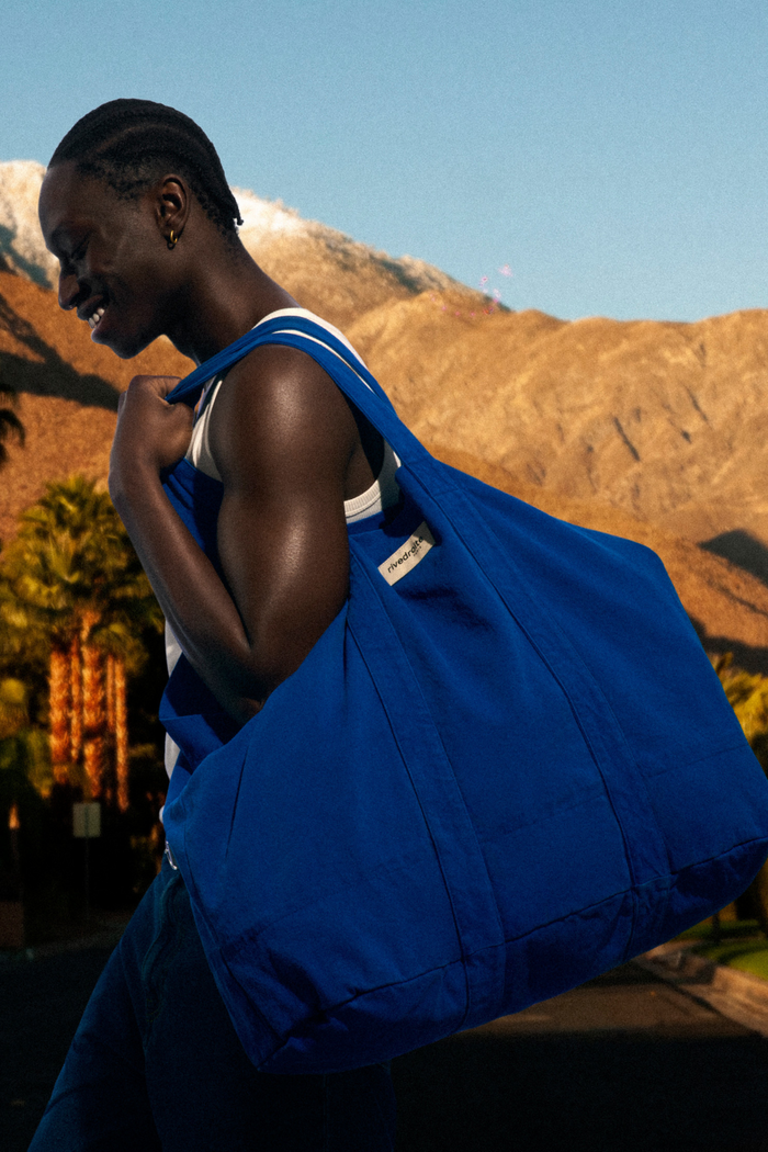 rive droite Marcel le cabas XL Sergé de coton Venice Blue