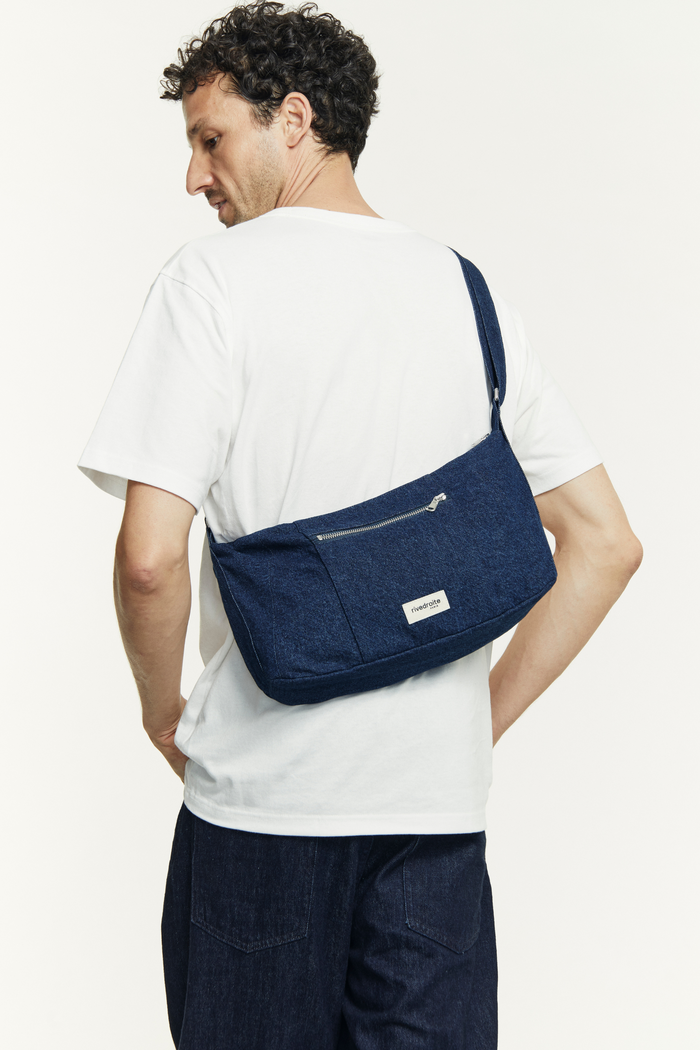 Rive Droite Mini Charlot Le Sac Crossbody Denim Brut Upcyclé