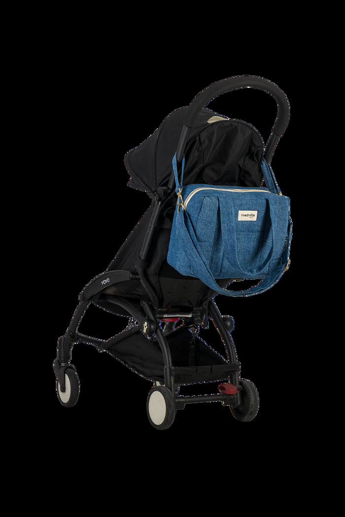 Rive Droite Mini Darcy L'anti-sac à Langer Denim Clair Upcyclé