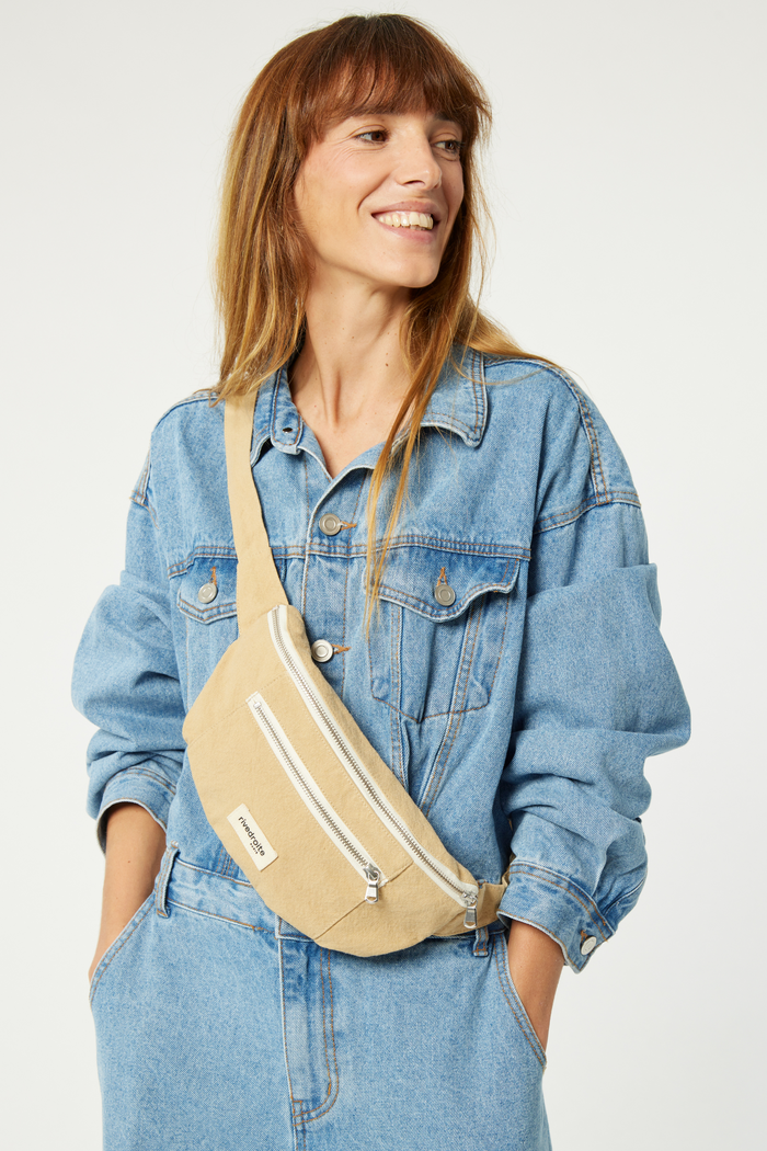 rive droite Orsel le sac banane Coton recyclé Beige Sable
