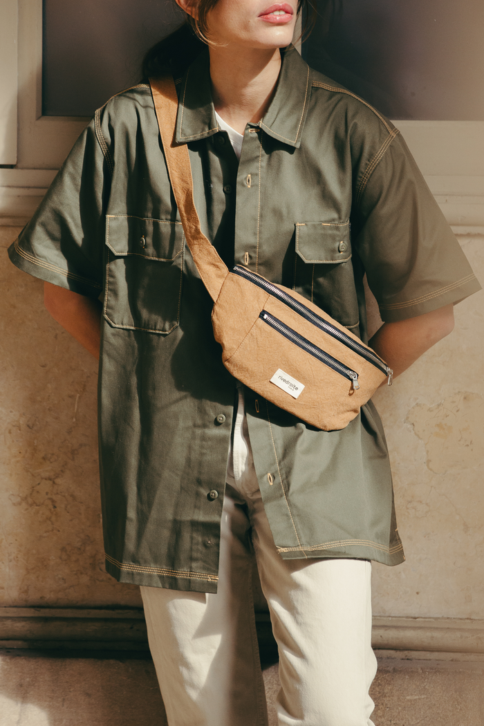 Rive Droite Orsel Le Sac Banane Coton Recyclé Camel