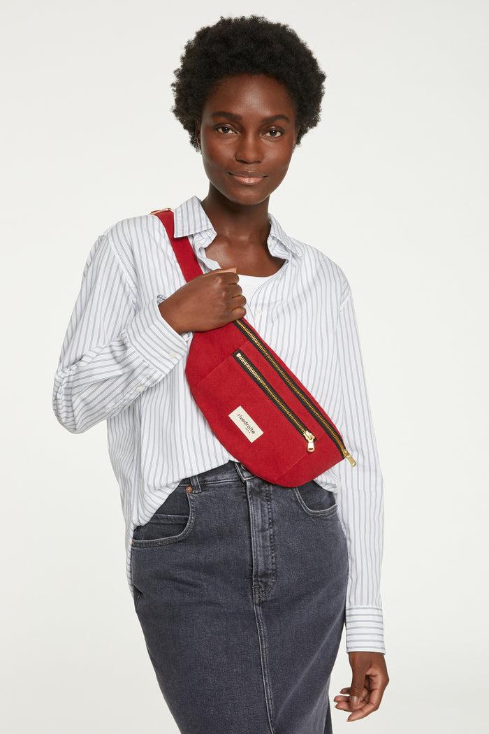 rive droite Orsel le sac banane Coton recyclé Rouge Vibrant