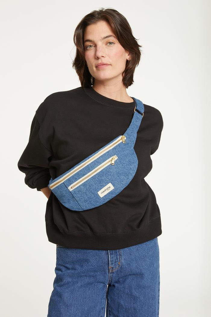 rive droite Orsel le sac banane Denim Clair Upcyclé