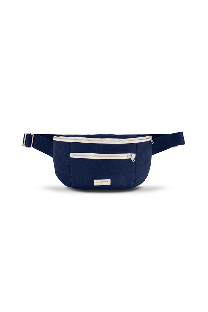 Rive Droite Orsel Le Sac Banane Grand Format Coton Recyclé Bleu Nuit